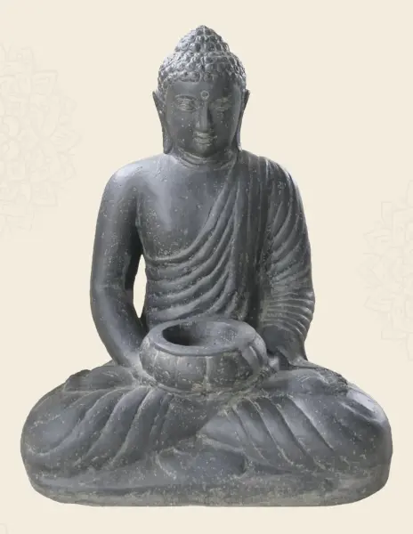 Product image 1 of the product “Seated Buddha Candle, 51cm Height | Cast stone, handcrafted & coloured ”